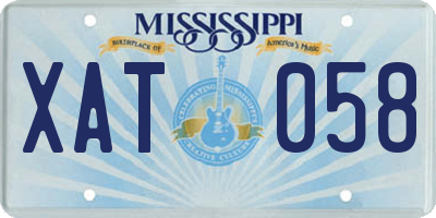 MS license plate XAT058