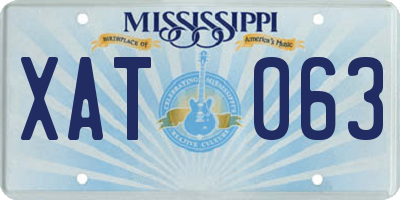 MS license plate XAT063