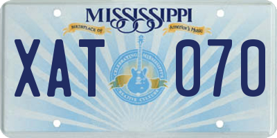 MS license plate XAT070