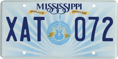 MS license plate XAT072