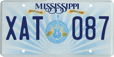 MS license plate XAT087