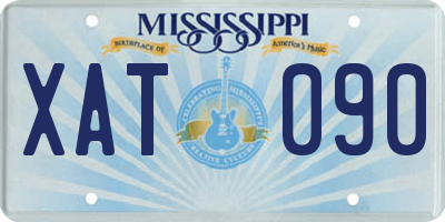 MS license plate XAT090