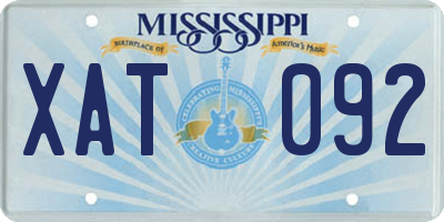 MS license plate XAT092