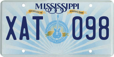 MS license plate XAT098