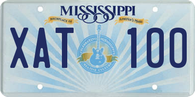 MS license plate XAT100