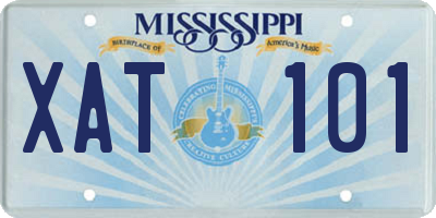 MS license plate XAT101