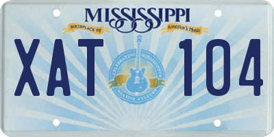 MS license plate XAT104