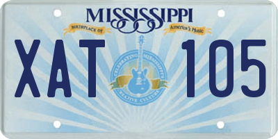 MS license plate XAT105
