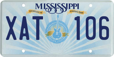 MS license plate XAT106