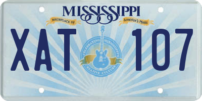 MS license plate XAT107