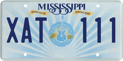 MS license plate XAT111