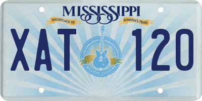 MS license plate XAT120