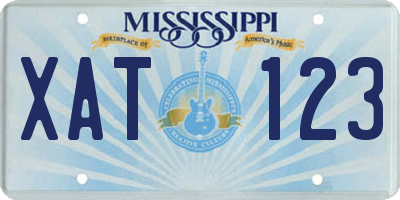 MS license plate XAT123
