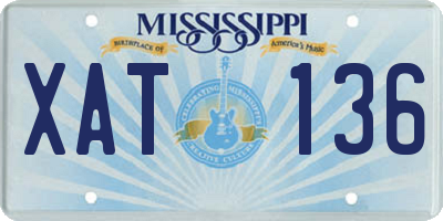 MS license plate XAT136