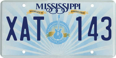 MS license plate XAT143