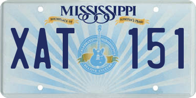 MS license plate XAT151