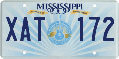 MS license plate XAT172