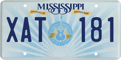 MS license plate XAT181