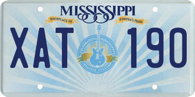 MS license plate XAT190