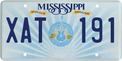 MS license plate XAT191