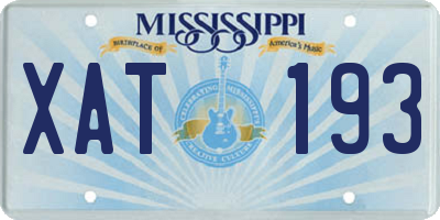 MS license plate XAT193