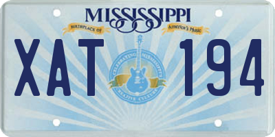MS license plate XAT194