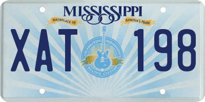 MS license plate XAT198
