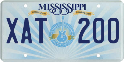 MS license plate XAT200