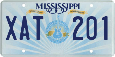 MS license plate XAT201