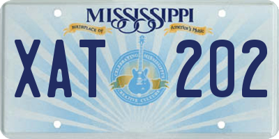 MS license plate XAT202