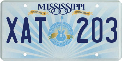 MS license plate XAT203