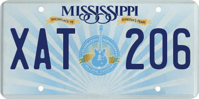 MS license plate XAT206