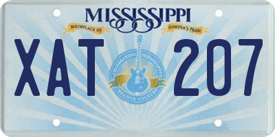 MS license plate XAT207