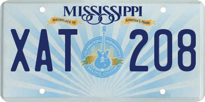 MS license plate XAT208
