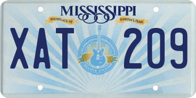 MS license plate XAT209