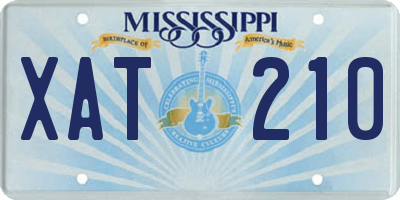 MS license plate XAT210