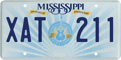 MS license plate XAT211