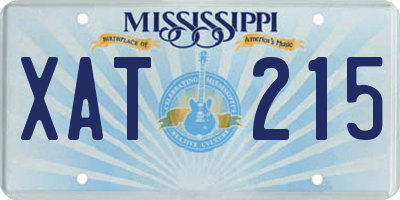 MS license plate XAT215