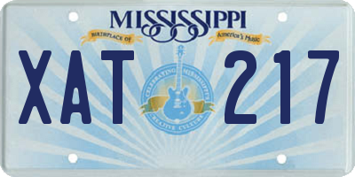 MS license plate XAT217