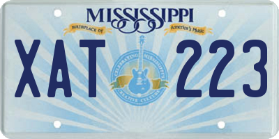 MS license plate XAT223