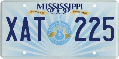 MS license plate XAT225