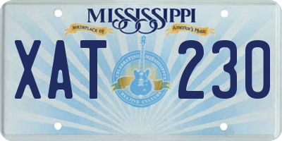 MS license plate XAT230