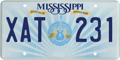 MS license plate XAT231