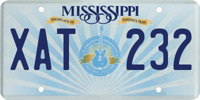 MS license plate XAT232