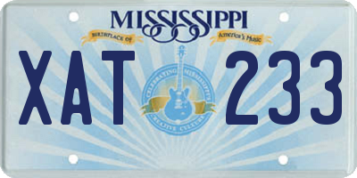 MS license plate XAT233
