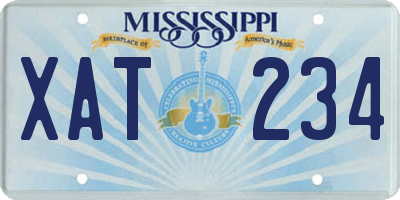 MS license plate XAT234