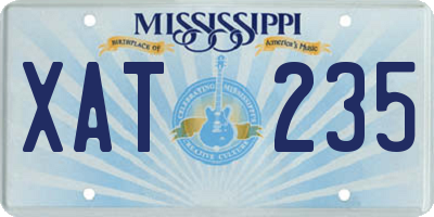 MS license plate XAT235