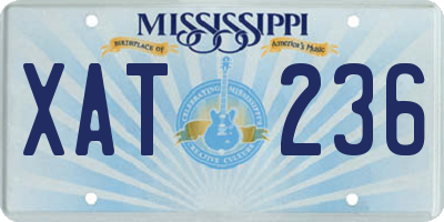 MS license plate XAT236
