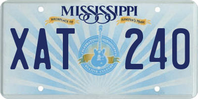 MS license plate XAT240