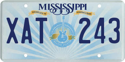 MS license plate XAT243